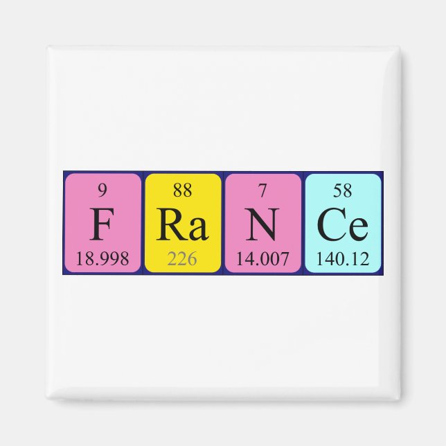 France periodic table name magnet (Front)