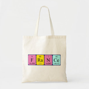 France periodic table name tote bag