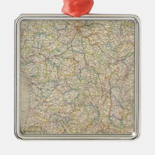 France physical, political metal ornament