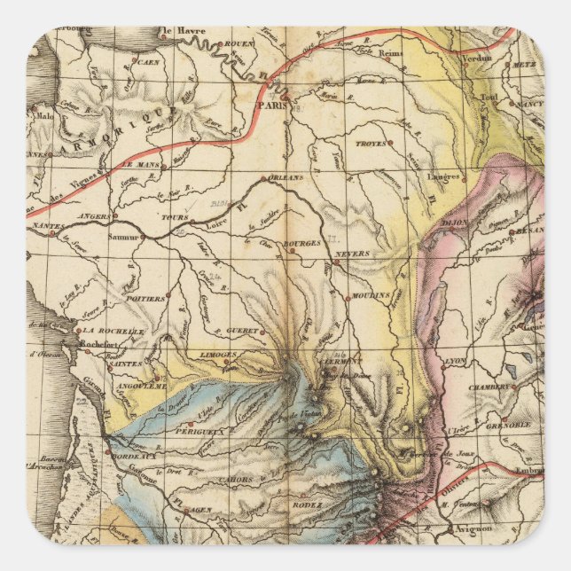 France physique square sticker (Front)