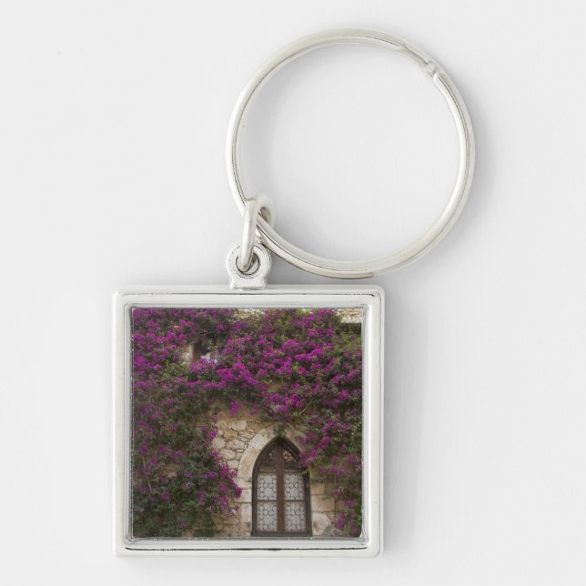 France, Provence, Eze. Bright pink Key Ring (Front)