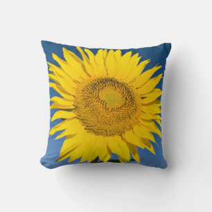 France, Provence, Valensole. Sunflowers stand Cushion