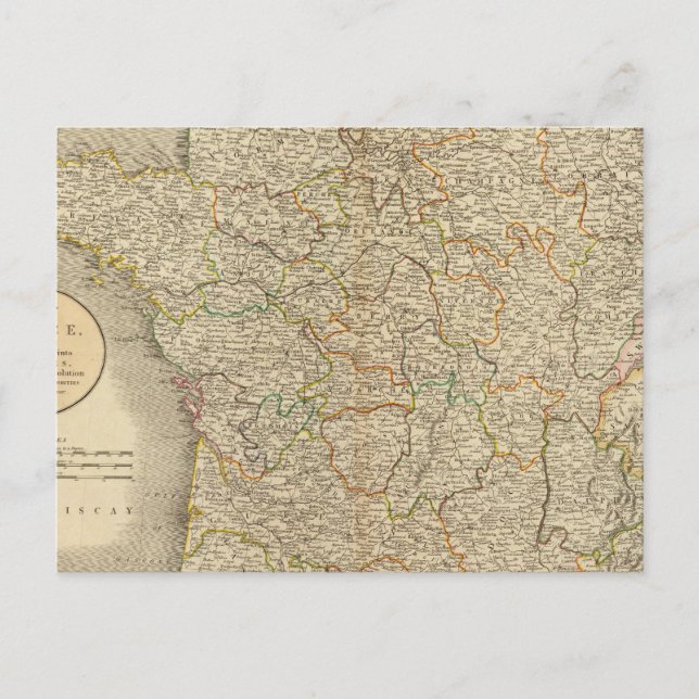 France Provincial Boundaries Postcard (Front)
