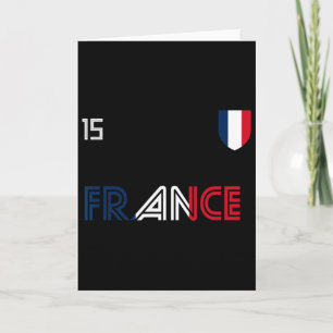 France Retro Soccer French Flag Card