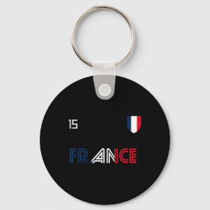 France Retro Soccer French Flag  Key Ring