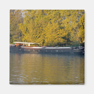 France, Rhone River, near Avignon, barge along Magnet