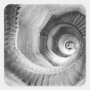 FRANCE, Rhone Valley, LYON: Traboule Staircase Square Sticker
