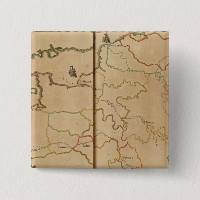 France Rivers 15 Cm Square Badge (Front)