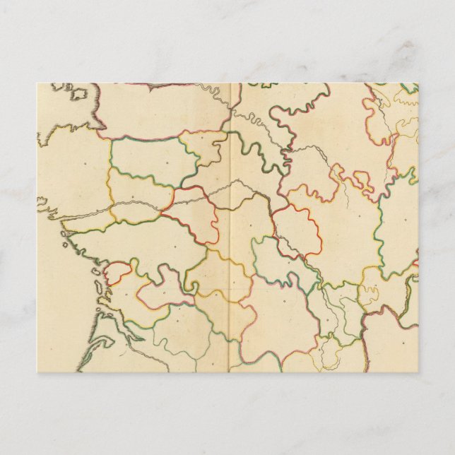 France Rivers Outline Postcard (Front)