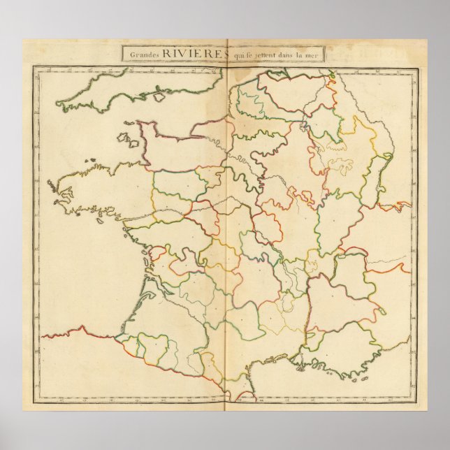 France Rivers Outline Poster (Front)