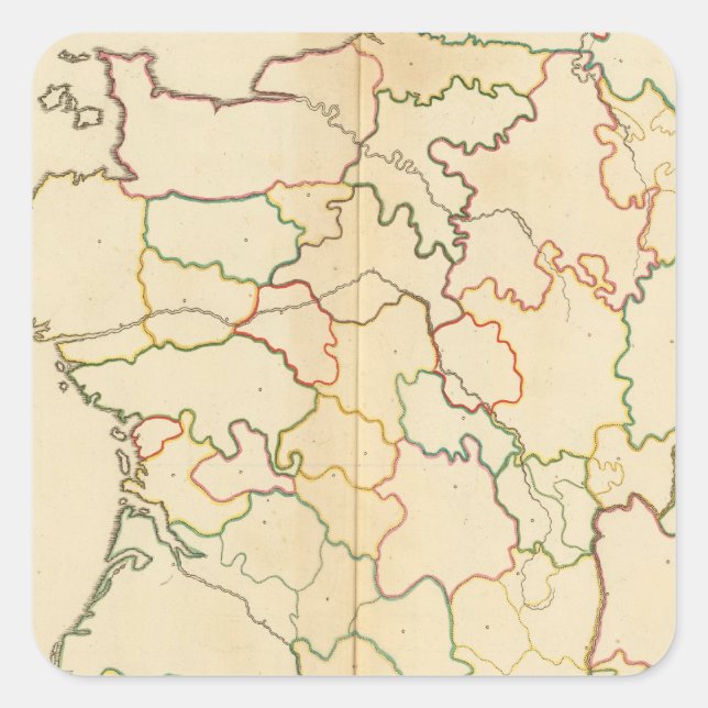 France Rivers Outline Square Sticker (Front)