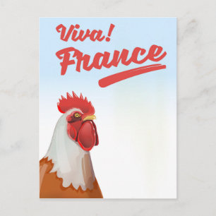 France Rooster travel poster Postcard