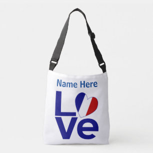 France Rose Flag Personalised Crossbody Bag