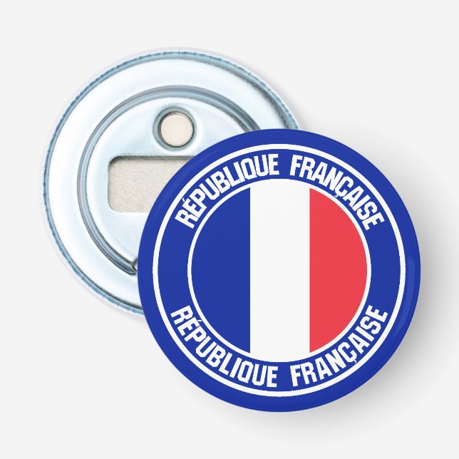 France Round Emblem Bottle Opener (Front)