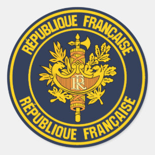 France Round Emblem Classic Round Sticker