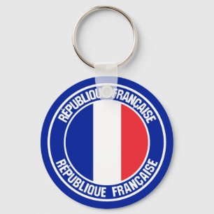 France Round Emblem Key Ring