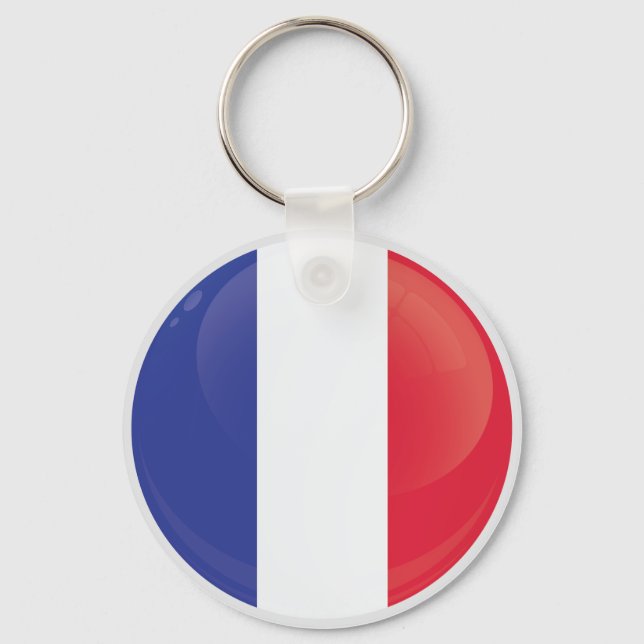 France  Round Icon Flag Key Ring (Front)
