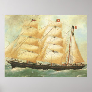 France, Sailing ship Belem 1902 Poster