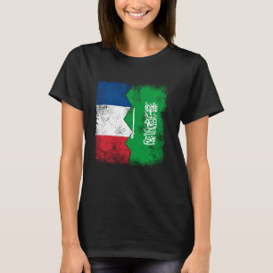 France Saudi Arabia Flags Half Saudi French Roots T-Shirt