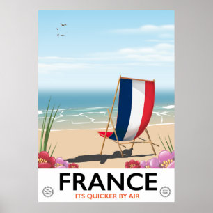 France seaside travel poster