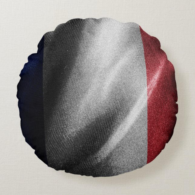 France silk flag round cushion (Front)