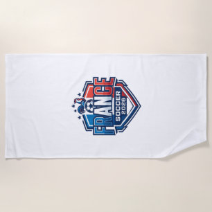 France Soccer 2026 Soccer Bold Country Typography Beach Towel