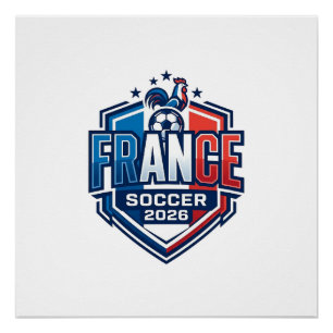 France Soccer 2026 Soccer Bold Country Typography Poster