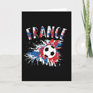 France Soccer Ball Grunge Flag Card