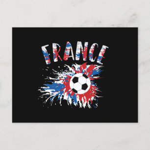 France Soccer Ball Grunge Flag Postcard
