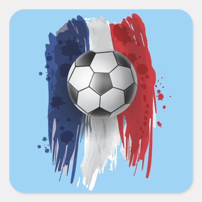 France soccer ball square sticker (Front)