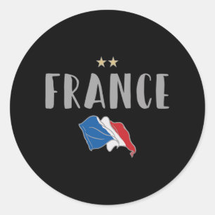 France Soccer Football Fan Shirt French Flag Classic Round Sticker