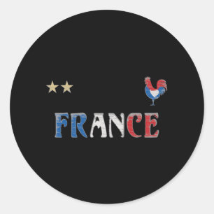 France Soccer Football Fan Shirt French Flag Classic Round Sticker