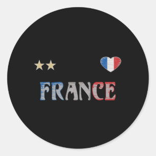 France Soccer Football Fan Shirt French Flag Classic Round Sticker