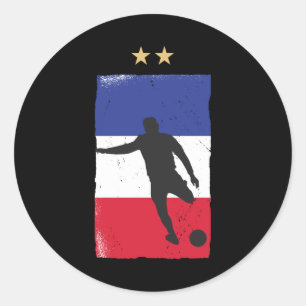 France Soccer Football Fan Shirt French Flag Classic Round Sticker