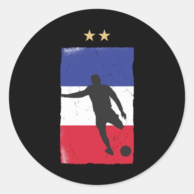 France Soccer Football Fan Shirt French Flag Classic Round Sticker (Front)