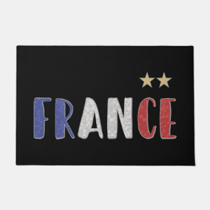 France Soccer Football Fan Shirt French Flag Doormat