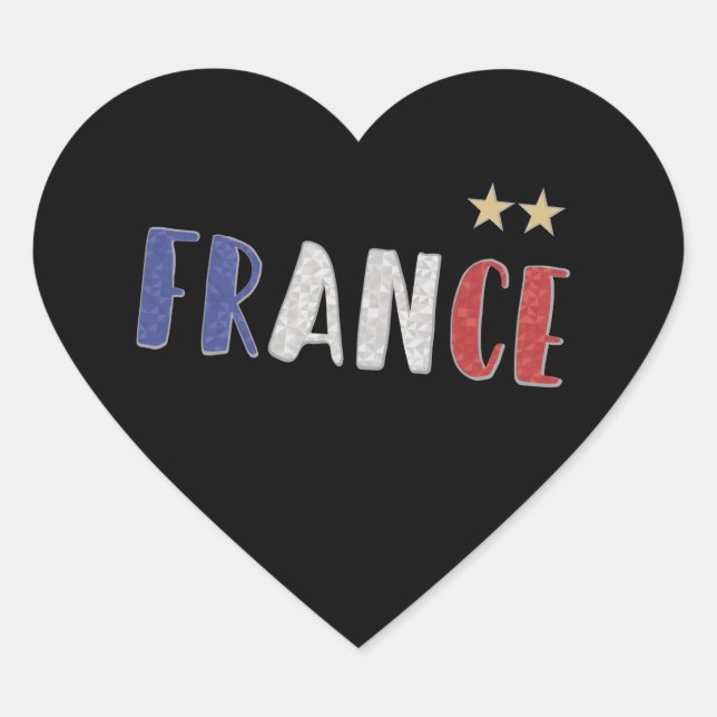 France Soccer Football Fan Shirt French Flag Heart Sticker (Front)