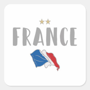 France Soccer Football Fan Shirt French Flag Square Sticker