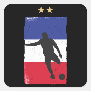 France Soccer Football Fan Shirt French Flag Square Sticker