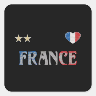 France Soccer Football Fan Shirt French Flag Square Sticker
