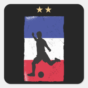 France Soccer Football Fan Shirt French Flag Square Sticker