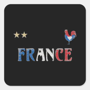 France Soccer Football Fan Shirt French Flag Square Sticker