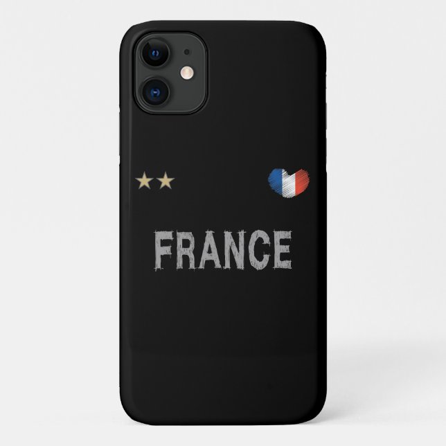 France Soccer Football Fan Shirt Heart Case-Mate iPhone Case (Back)