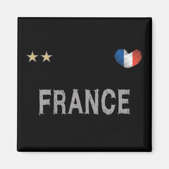 France Soccer Football Fan Shirt Heart Magnet (Front)