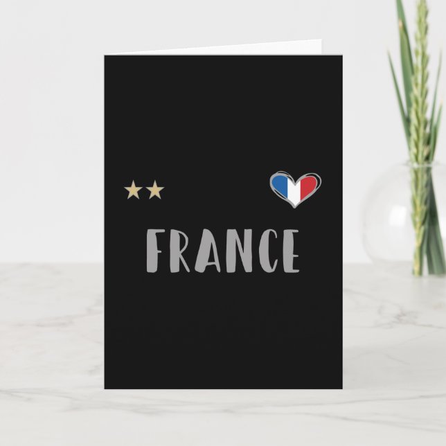 France Soccer Football Fan Shirt with Heart Card (Front)