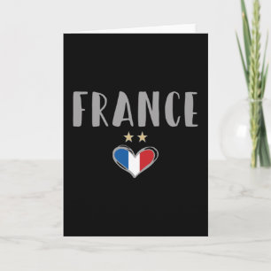 France Soccer Football Fan Shirt with Heart Card