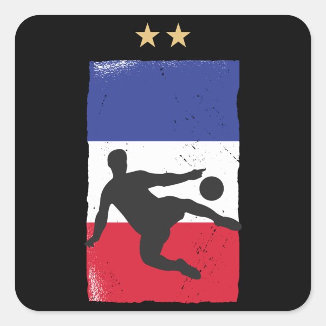 France Soccer Jersey Football Fan French Flag Square Sticker (Front)