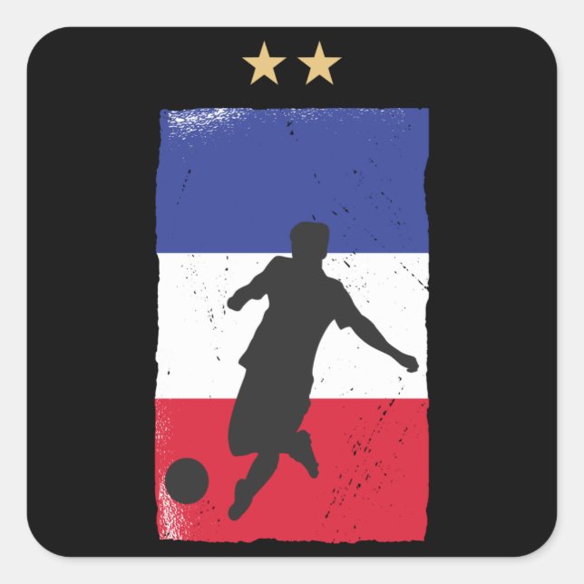 France Soccer Jersey Football Fan French Flag Square Sticker (Front)