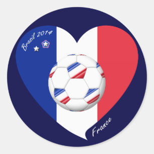 "FRANCE" Soccer Team. 2014 Football from France Classic Round Sticker
