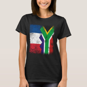 France South Africa Flags Half South African Fren T-Shirt